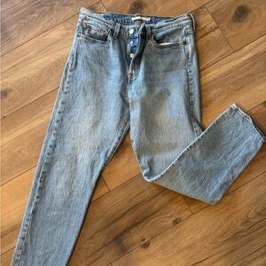 Levi's Light Wash High-Rise Button-Fly Jeans